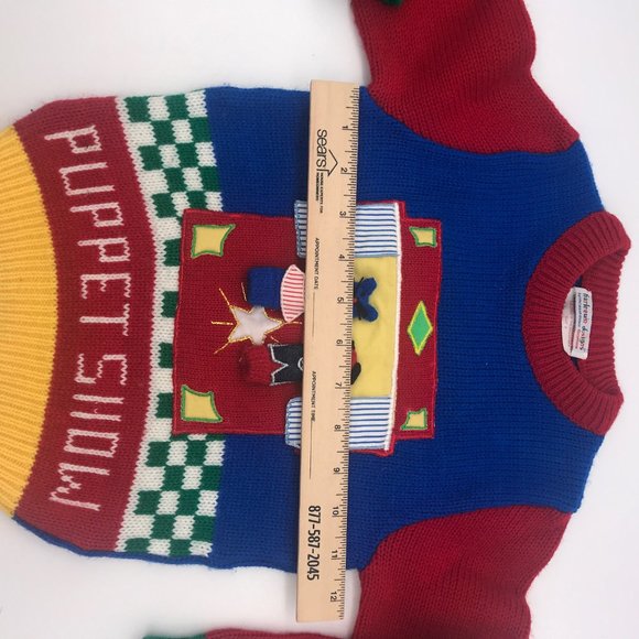 Harlequin Designs Vintage Puppet Show Sweater EUC - Picture 7 of 9
